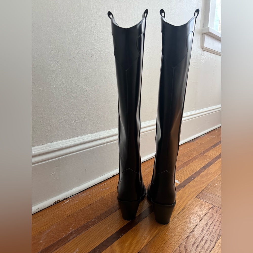 H&M Tall Black Pointed-Toe Heeled Boots - Picture 3 of 5